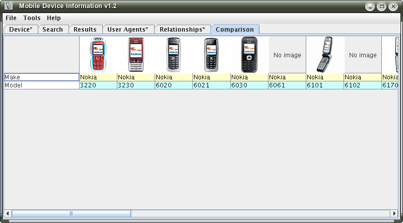 All matching devices being compared on the Relationships tab