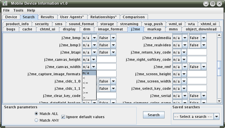 Comparator selection for alphanumerics