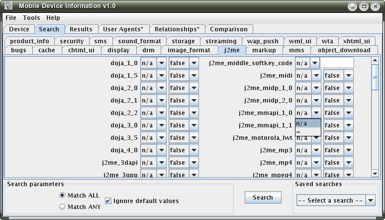 Comparator selection for true/false